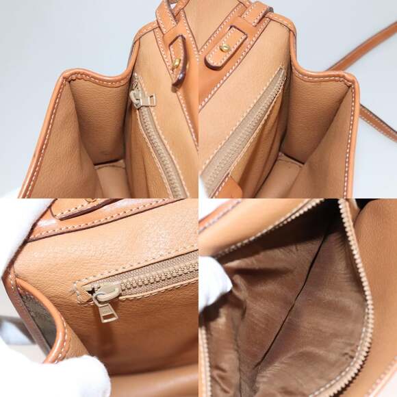 CELINE Macadam Canvas Shoulder Bag Beige Gold - Picture 12 of 13